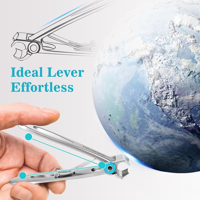 DRMODE Nail Clippers for Men Thick Nails - Large Toe Nail Clippers for Thick Nails for Senior with Wide Jaw Opening, Sharp Finger Nail Clippers Adult Cutter for Tough Nail - Image 4